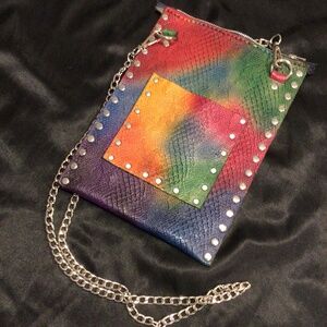 Crossbody “Snakeskin-Like” Bag Multi-Colored
